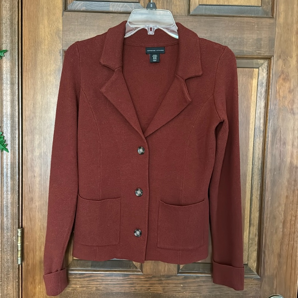 Adrienne Vittadini Rust Colored Button Cardigan S… - image 1